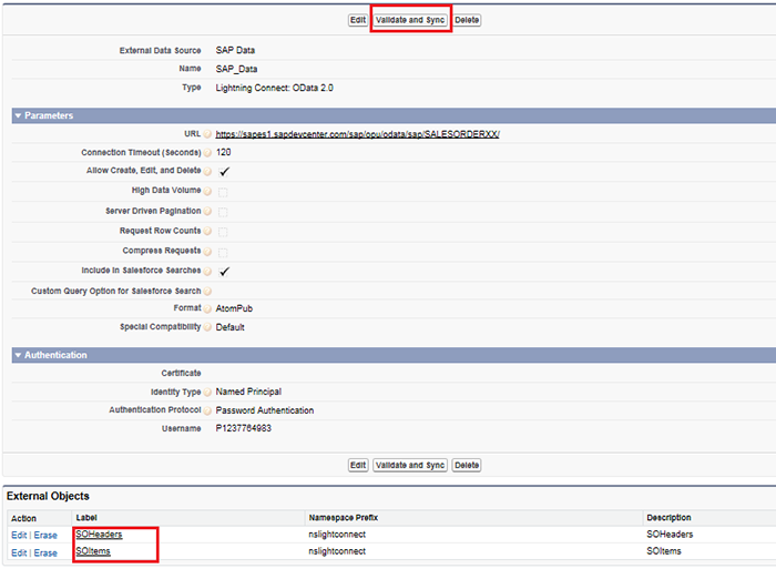 External data source with its external data objects perfectly synchronized.