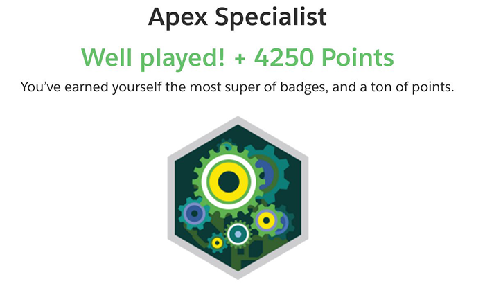 Apex Specialist credentials
