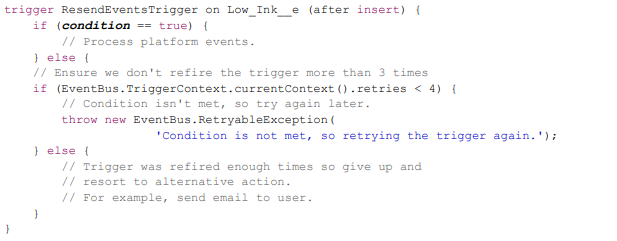 Refire Event Triggers with EventBus.RetryableException