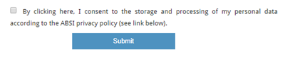 Legal disclaimer checkbox for online forms, part of GDPR 