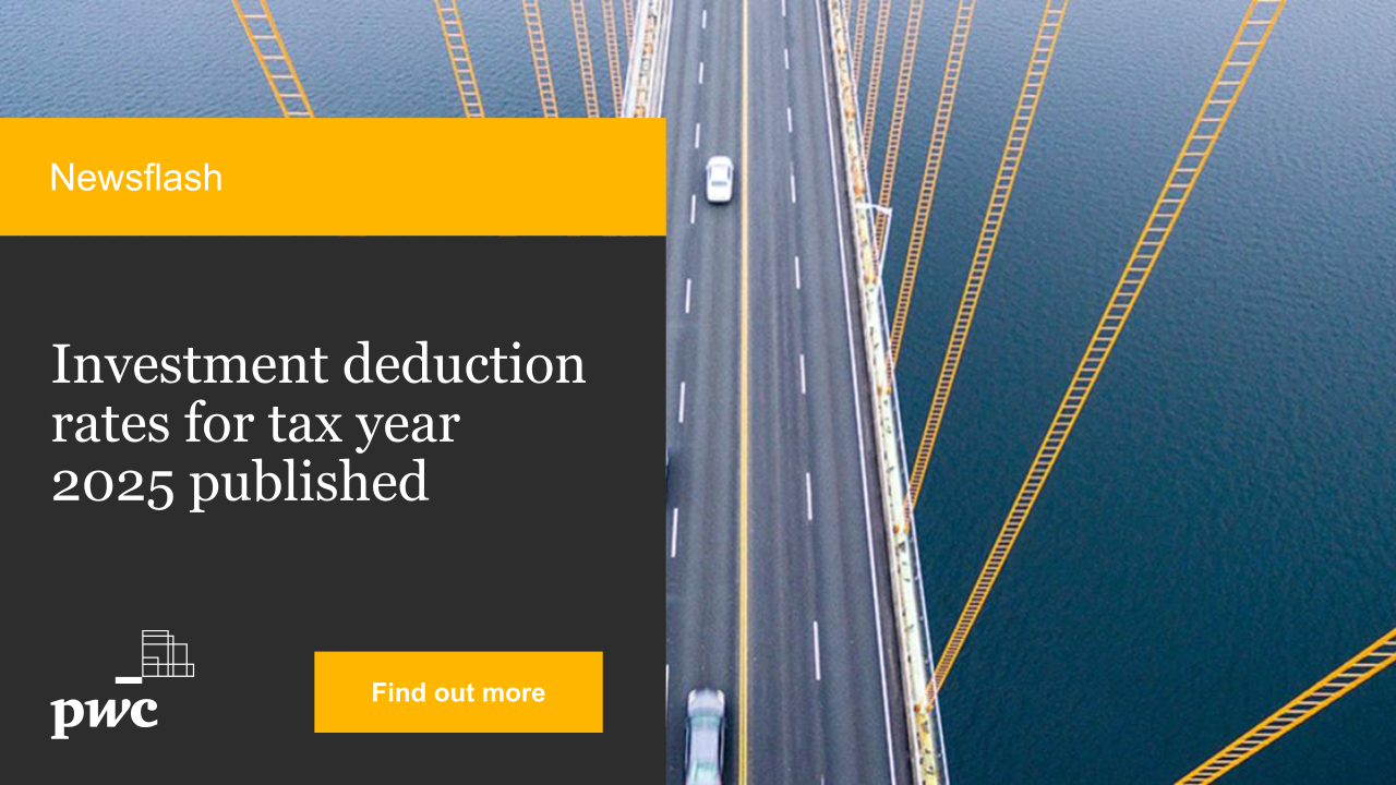Investment deduction rates for tax year 2025 published News PwC BE